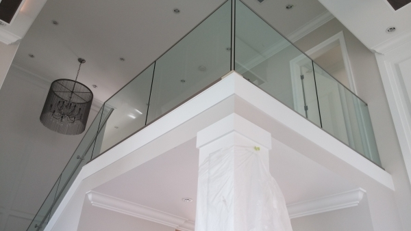 Interior glass staircase / Base Shoe Installation